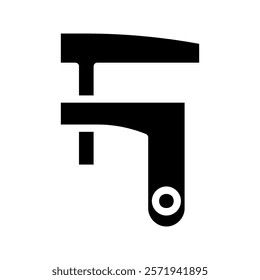 C clamp icon. Concept of carpentry, woodworking, and construction.