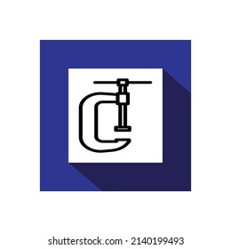 C Clamp Icon, Tools Icon Vector Illustration.