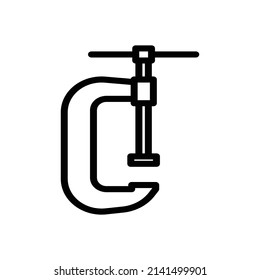 C Clamp Icon, Tools Icon Vector Illustration.