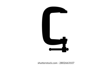 C clamp Silhouette Against White Background c clamp