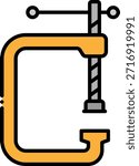 C Clamp Tool Filled Icon