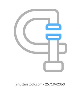 C clamp tool icon. Concept of pressure, compression, and restriction.