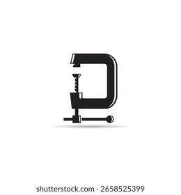 C clamp tool icon on white background
