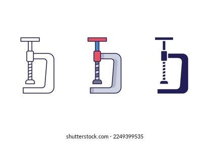 C Clamp tool icon vector illustration