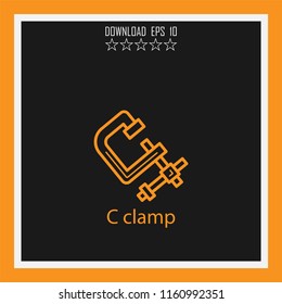 C clamp vector icon