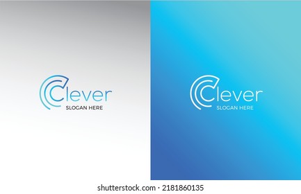 C Clever Minimal Text logo Template 