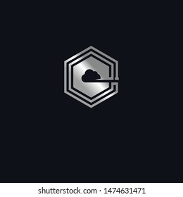 C Cloud Architech Hexagon Minimalist Logo Template