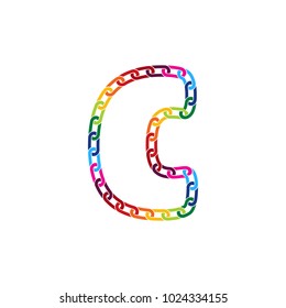 C Colorful Link Letter Logo Icon Design