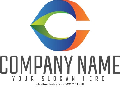 C colorful logo design icon