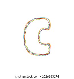 C Colorful String Letter Logo Icon Design