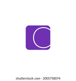 "C" nombre de la compañía monograma de la carta inicial en la plaza violeta.  