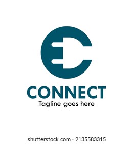 c connect design logo template illustration