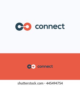 C Connect letter alphabet path logo