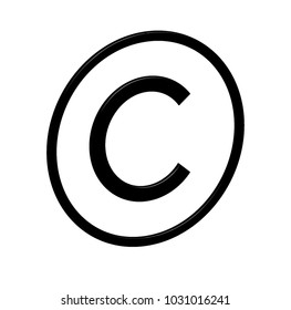 C copyright 3D icon in vector graphics