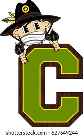 C is for Cowboy Alphabet Learning Illustration