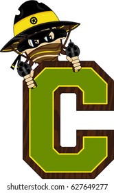 C is for Cowboy Alphabet Learning Illustration