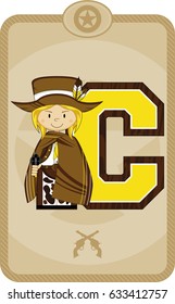 C is for Cowboy Learning Illustration