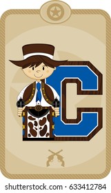 C is for Cowboy Learning Illustration