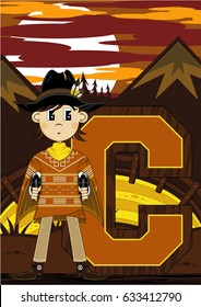 C is for Cowboy Learning Illustration