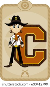 C is for Cowboy Learning Illustration