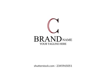 C marca creativa minimo diseño del logotipo de la empresa de color gradiente rojo NEGRO 
