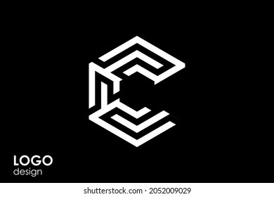 C logotipo creativo en blanco y negro.