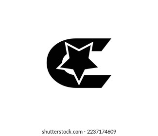 C Creative Logo Design Element With Star Shape