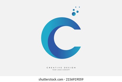 C creative   modern blue gradient alphabet letter and Bubbles  Initial letter logo design template for any company  C letter logo design vector template and creative paper cut   serif font 