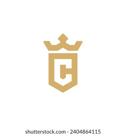 c icono del logotipo de la corona, letra del logotipo de la corona c	