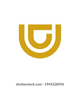 C CU UC abstract monogram logo template - Vector
