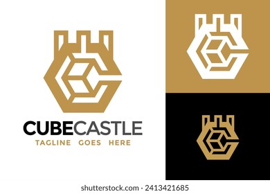 Plantilla de vectores de diseño del logotipo del castillo de cubos C