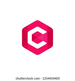 C Cube Letter Logo Icon Design.