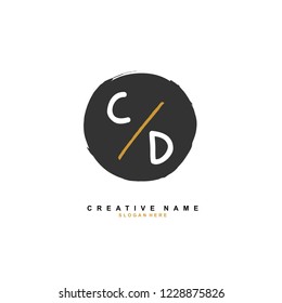C D CD Initial logo template vector