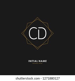 C D CD Initial logo letter with minimalist concept. Vector with scandinavian style logo.