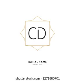 C D CD Initial logo letter with minimalist concept. Vector with scandinavian style logo.