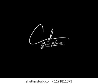 C D CD Signature initial logo template vector
