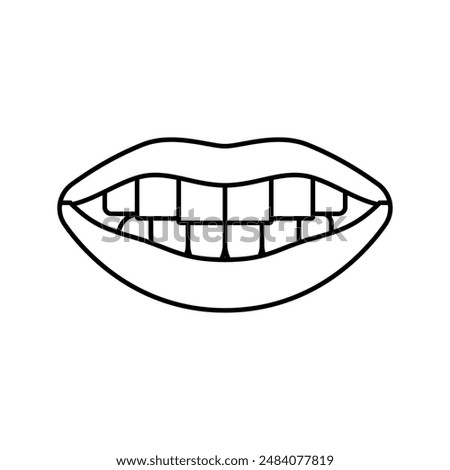 c d g k n s t x y z letter mouth animate line icon vector. c d g k n s t x y z letter mouth animate sign. isolated contour symbol black illustration