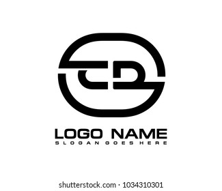 C D Initial circle logo template vector