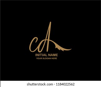 C D Initial Handwriting Logo Template