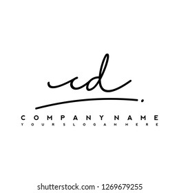 C D Initial handwriting logo vector