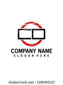 C D Initial logo with circle template vector