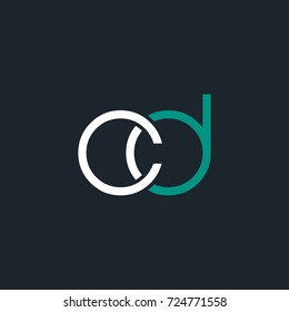 C D joint logo round letter design vector 