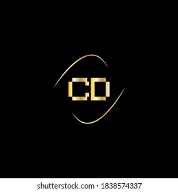 C D letter logo abstract design on black color background, cd monogram