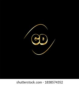 C D letter logo abstract design on black color background, cd monogram