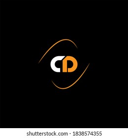 C D letter logo abstract design on black color background, cd monogram