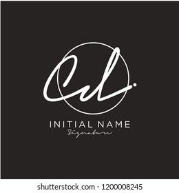 C D Signature initial logo template vector