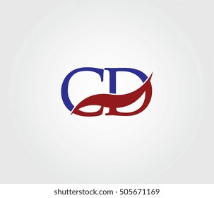 C and D Swoosh Initial Logo Vector