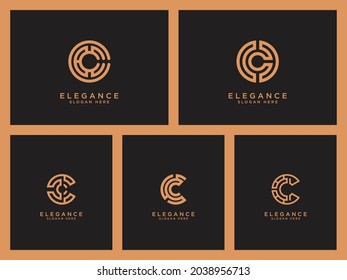 C Logo de diseño Se elegante logo artístico de moda icono de alfabeto Vector