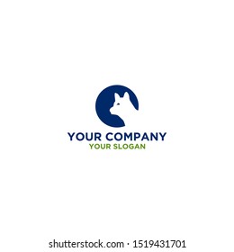 C Dog Logo Design Vector