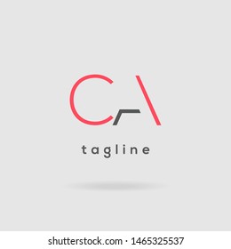 C A Double letter logo design vector template